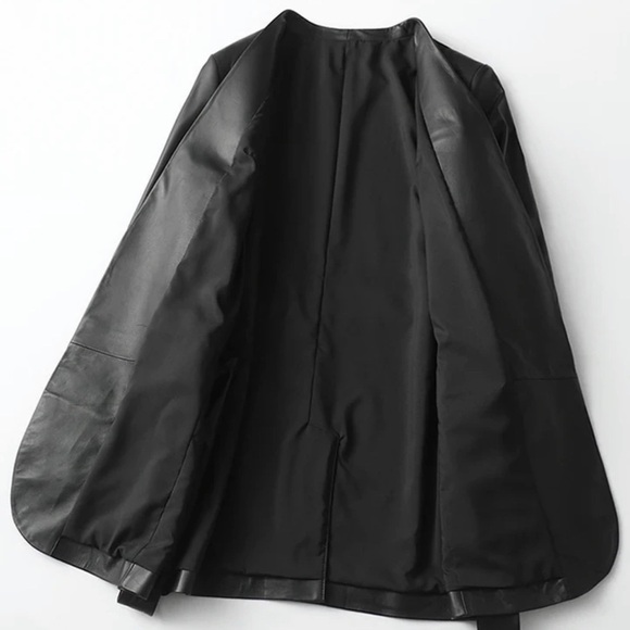 Black Faux Leather Blazer - Picture 6 of 6